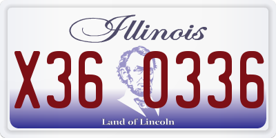 IL license plate X360336