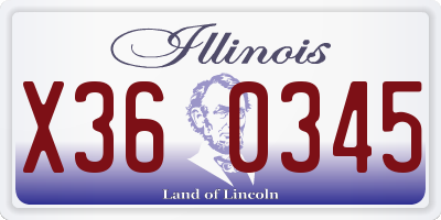 IL license plate X360345