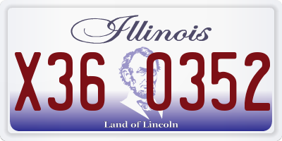 IL license plate X360352