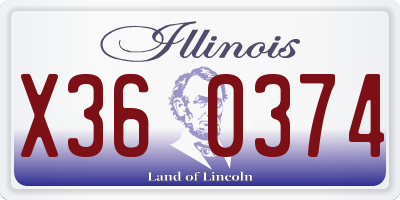 IL license plate X360374