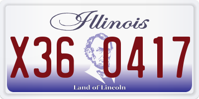 IL license plate X360417