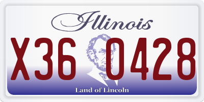 IL license plate X360428