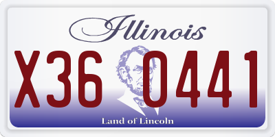 IL license plate X360441