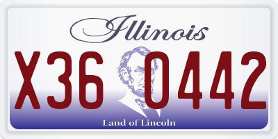 IL license plate X360442