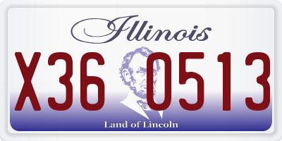 IL license plate X360513