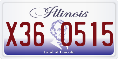 IL license plate X360515
