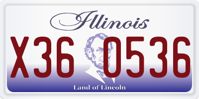 IL license plate X360536