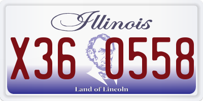 IL license plate X360558