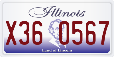 IL license plate X360567