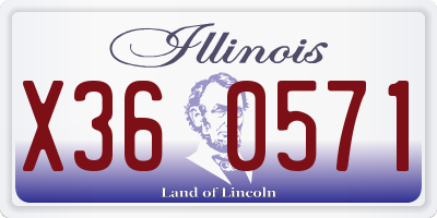 IL license plate X360571
