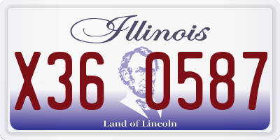 IL license plate X360587