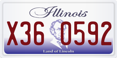 IL license plate X360592