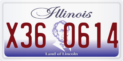 IL license plate X360614