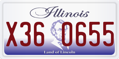 IL license plate X360655