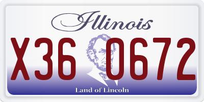 IL license plate X360672