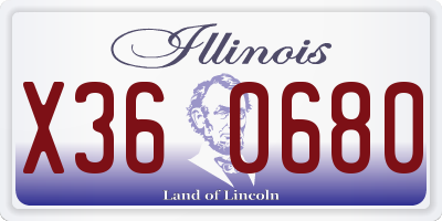 IL license plate X360680