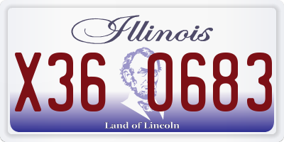 IL license plate X360683