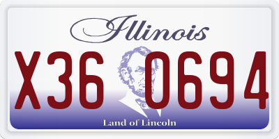 IL license plate X360694