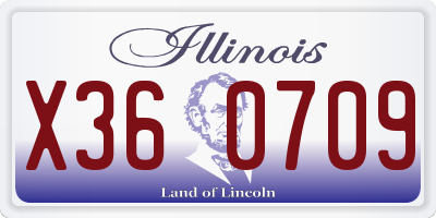IL license plate X360709