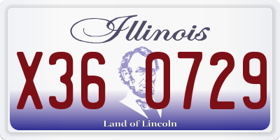 IL license plate X360729