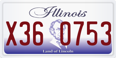 IL license plate X360753