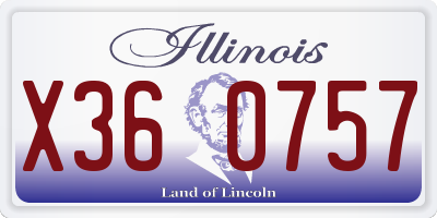 IL license plate X360757