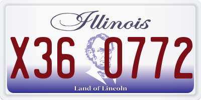 IL license plate X360772