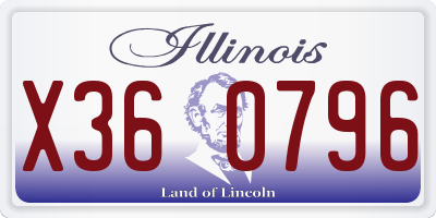 IL license plate X360796