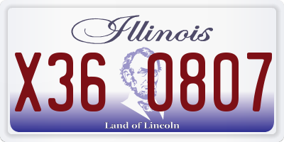 IL license plate X360807
