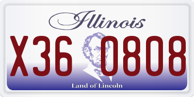 IL license plate X360808