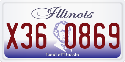 IL license plate X360869