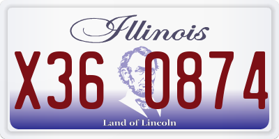 IL license plate X360874