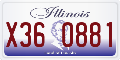 IL license plate X360881