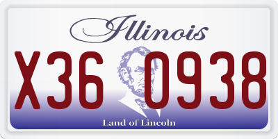 IL license plate X360938