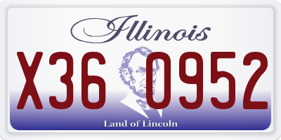 IL license plate X360952