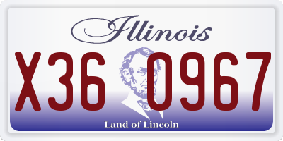 IL license plate X360967