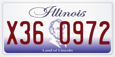 IL license plate X360972