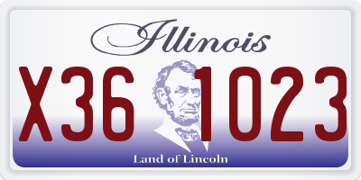 IL license plate X361023
