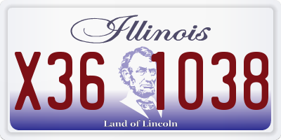 IL license plate X361038