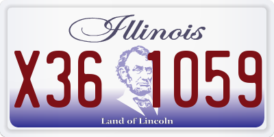 IL license plate X361059