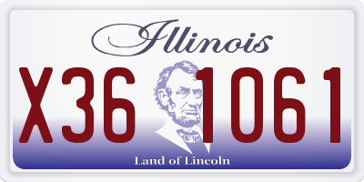 IL license plate X361061