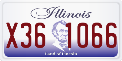 IL license plate X361066