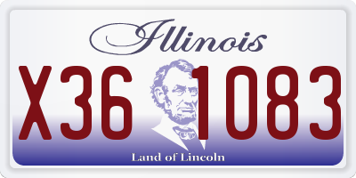 IL license plate X361083