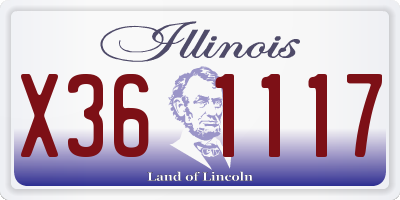 IL license plate X361117
