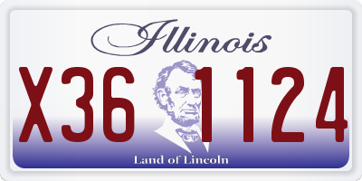 IL license plate X361124