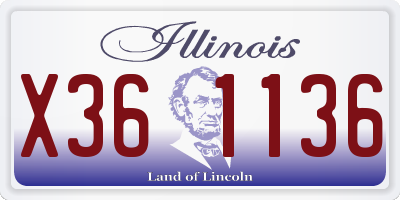 IL license plate X361136