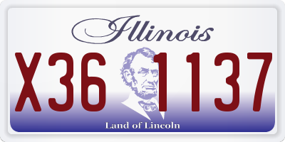 IL license plate X361137