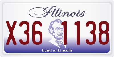IL license plate X361138