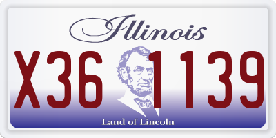 IL license plate X361139