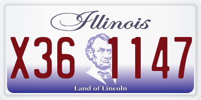 IL license plate X361147